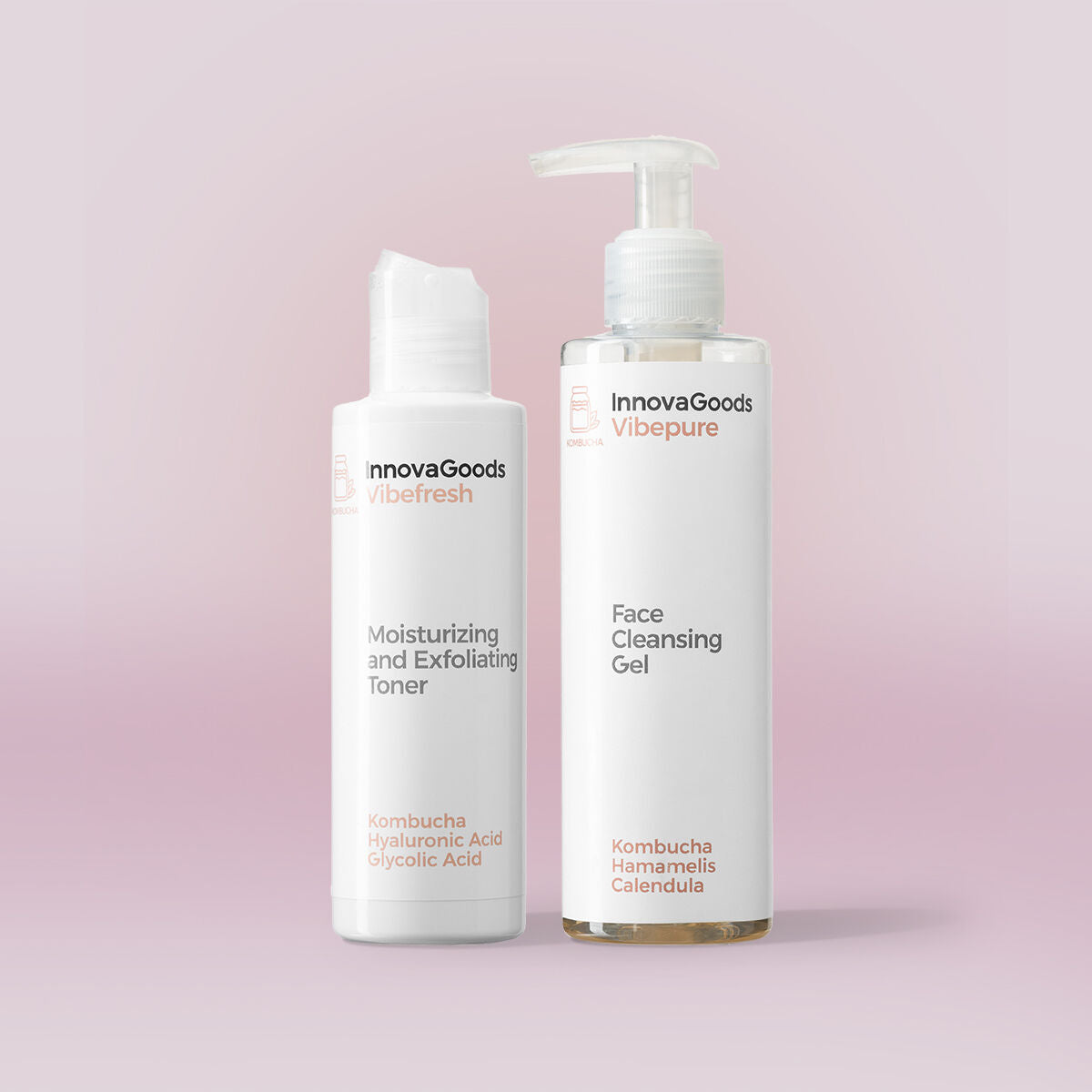 Duopakket gezichtsreiniging Kombucha - reinigingsgel en toner