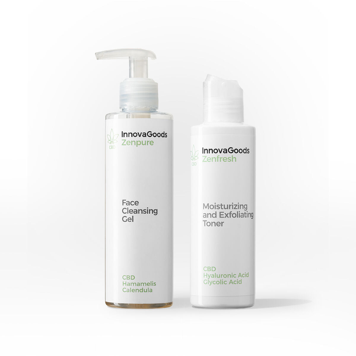 Duopakket gezichtsreiniging CBD - reinigingsgel 200 ml en gezichtstoner 150 ml