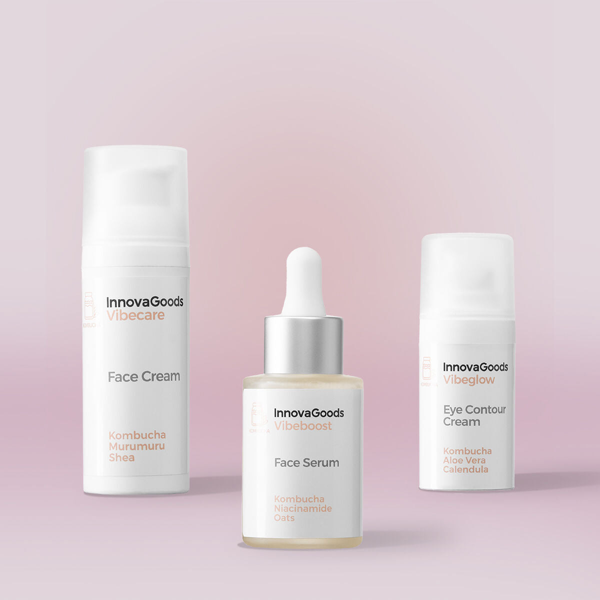 Gezichtshydratatiepakket Kombucha - serum, oogcontour en gezichtscrème