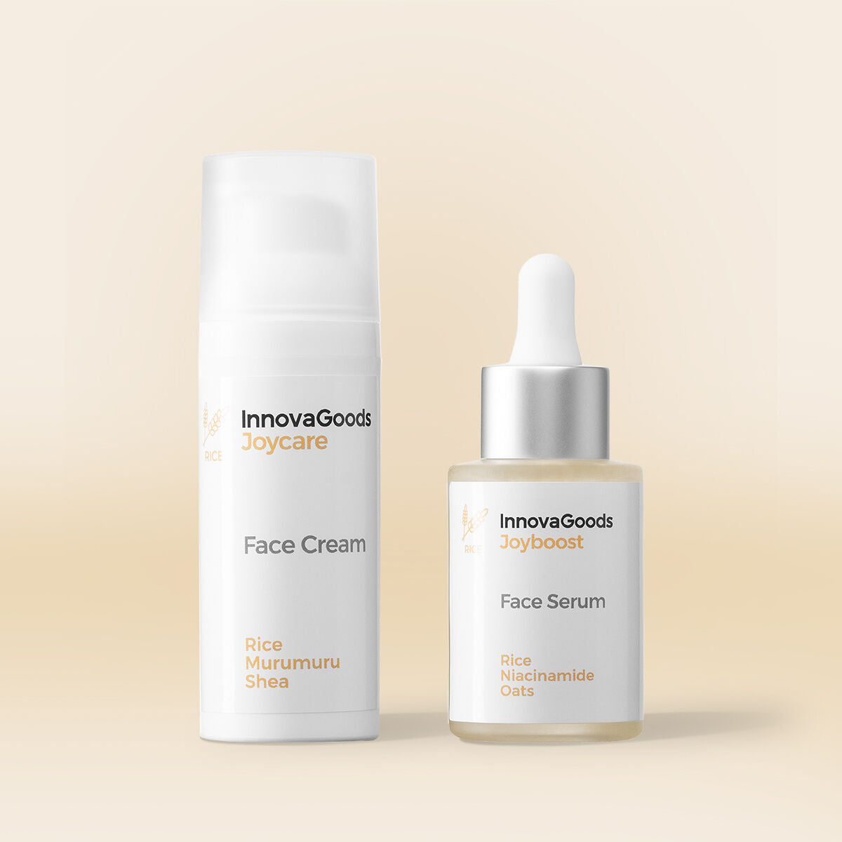 Duopakket gezichtshydratatie rijst - serum 30 ml en crème 50 ml
