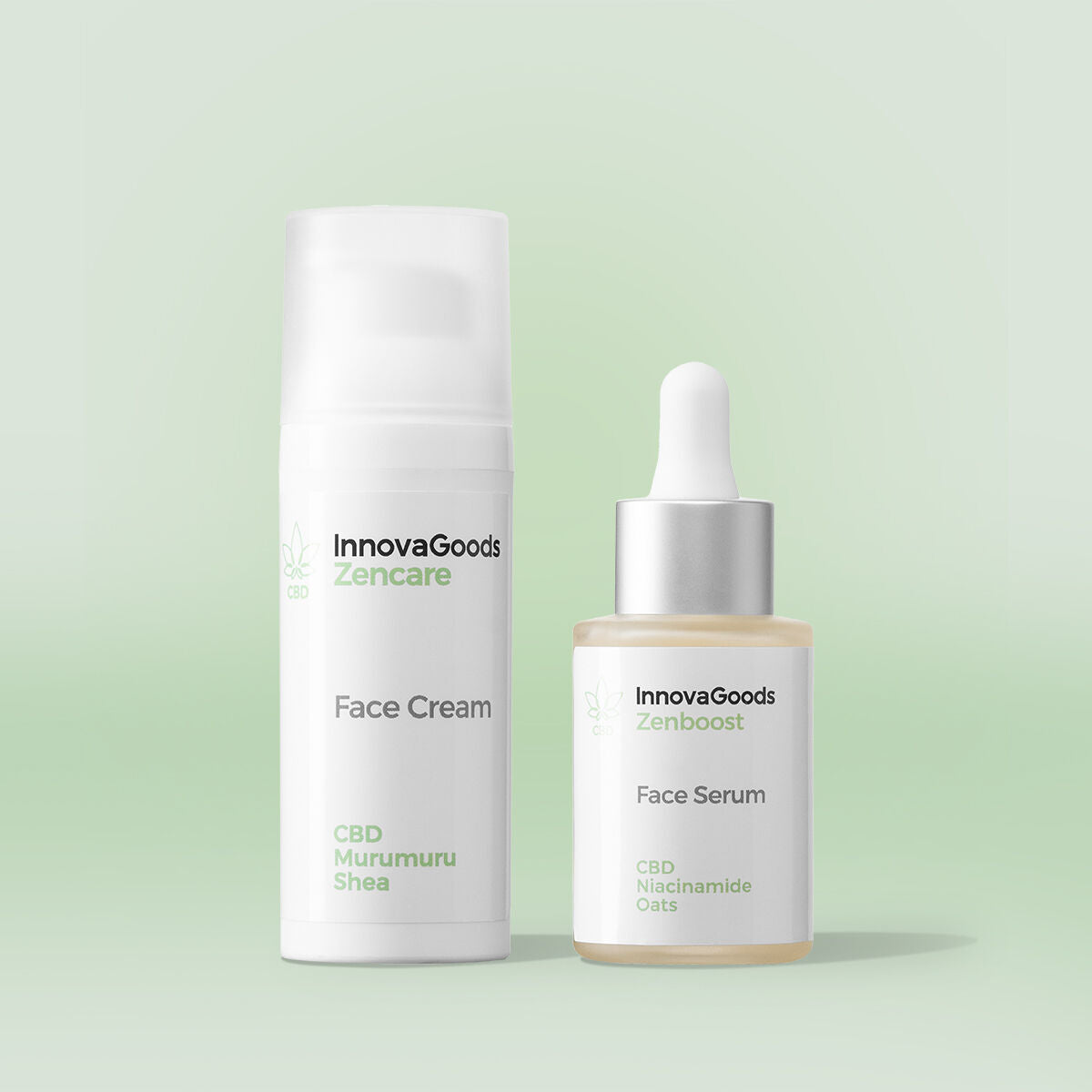 Duopakket gezichtshydratatie met CBD - serum 30 ml en crème 50 ml