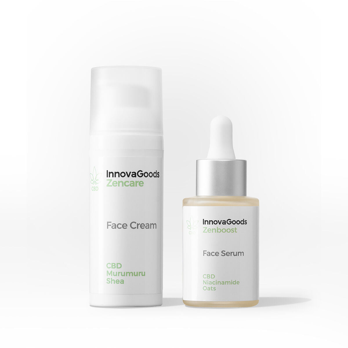 Duopakket gezichtshydratatie met CBD - serum 30 ml en crème 50 ml