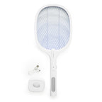 Oplaadbare insectenracket met UV-licht 2-in-1, elektrisch, wit