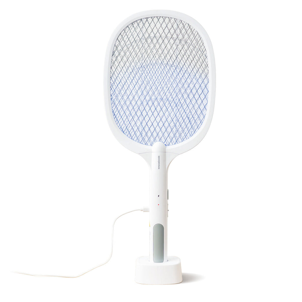 Oplaadbare insectenracket met UV-licht 2-in-1, elektrisch, wit