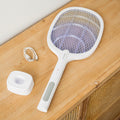 Oplaadbare insectenracket met UV-licht 2-in-1, elektrisch, wit
