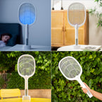 Oplaadbare insectenracket met UV-licht 2-in-1, elektrisch, wit