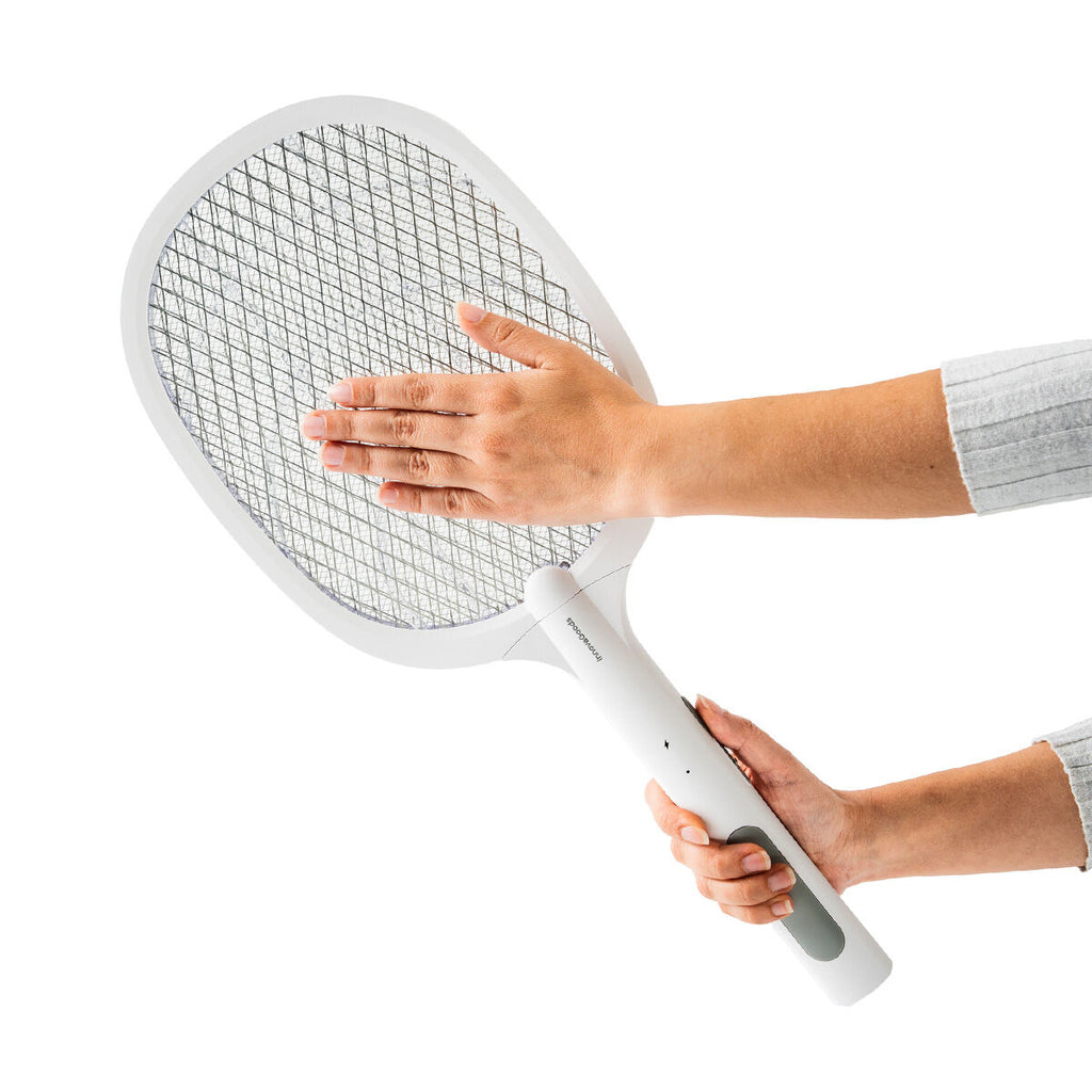 Oplaadbare insectenracket met UV-licht 2-in-1, elektrisch, wit