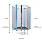 Kindertrampoline met veiligheidsnet, Ø140 cm, 3-6 jaar