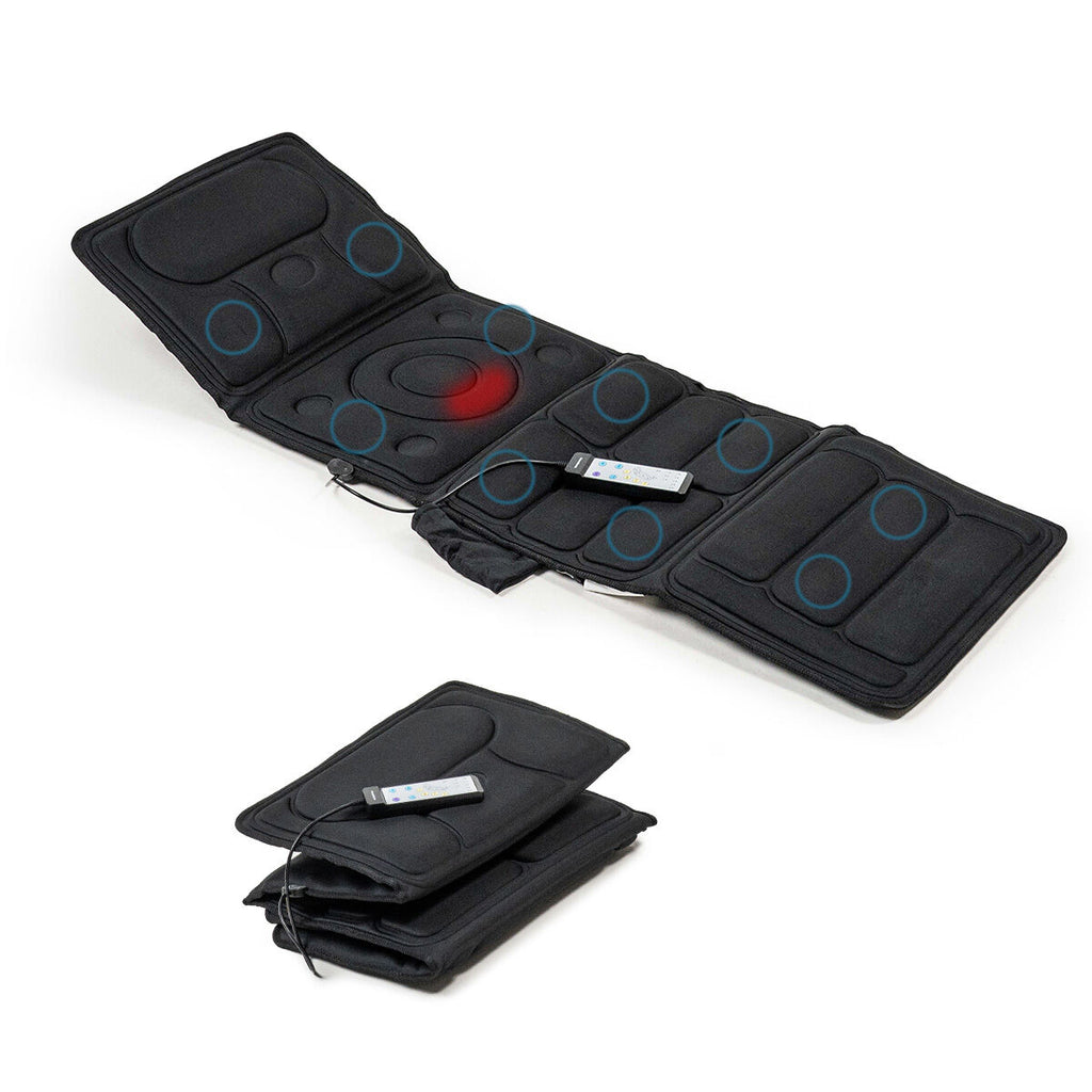 Trilmassage matras met warmte, 10 vibratiemotoren, 4 zones