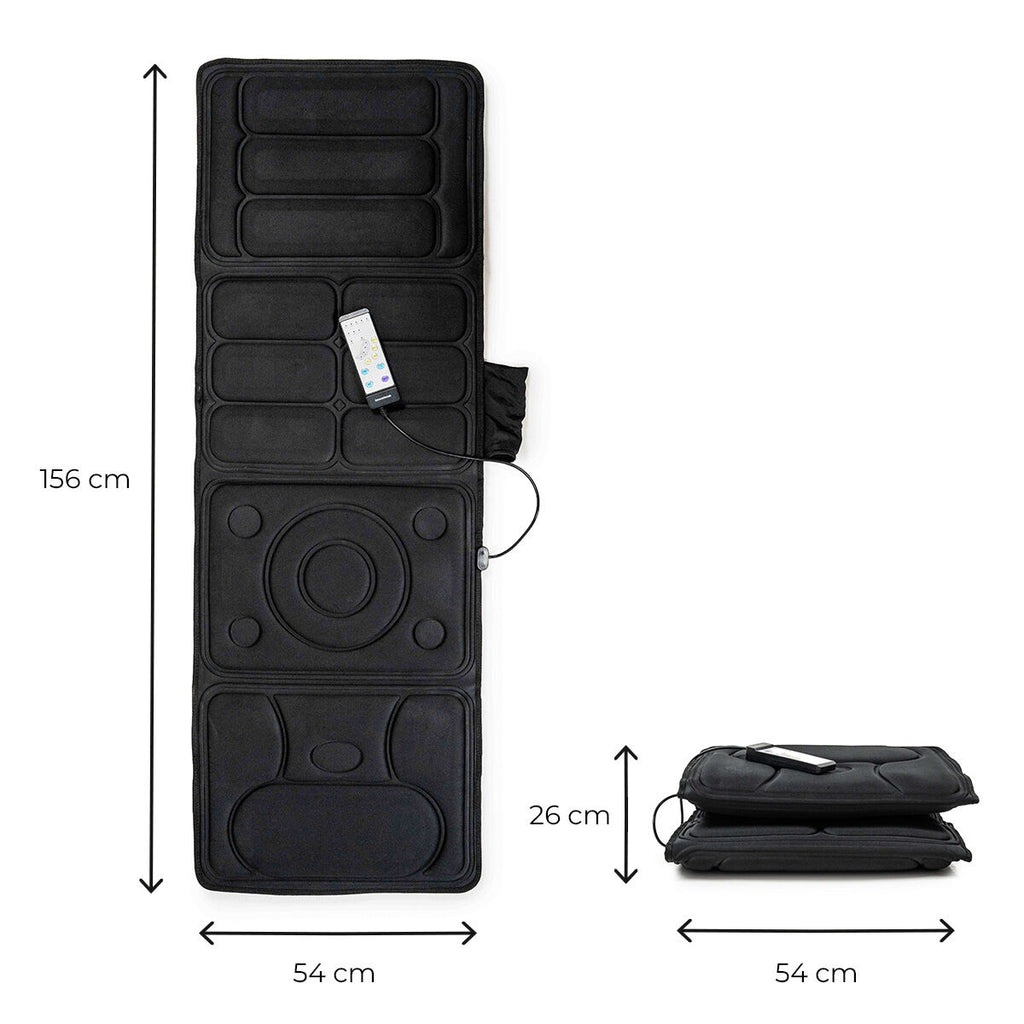 Trilmassage matras met warmte, 10 vibratiemotoren, 4 zones
