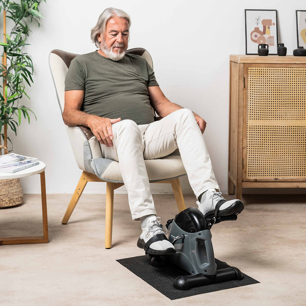 Statische pedaaltrainer armen en benen met antislipmat en LCD-teller