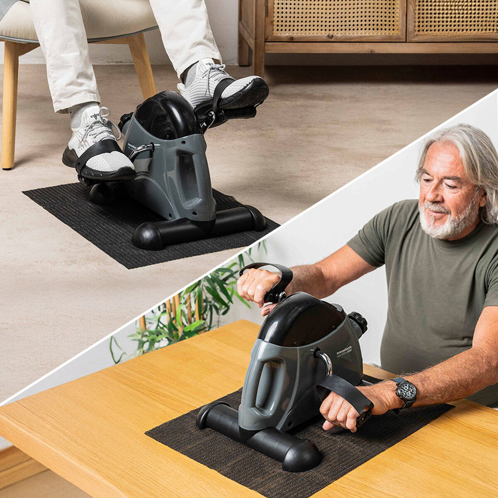 Statische pedaaltrainer armen en benen met antislipmat en LCD-teller