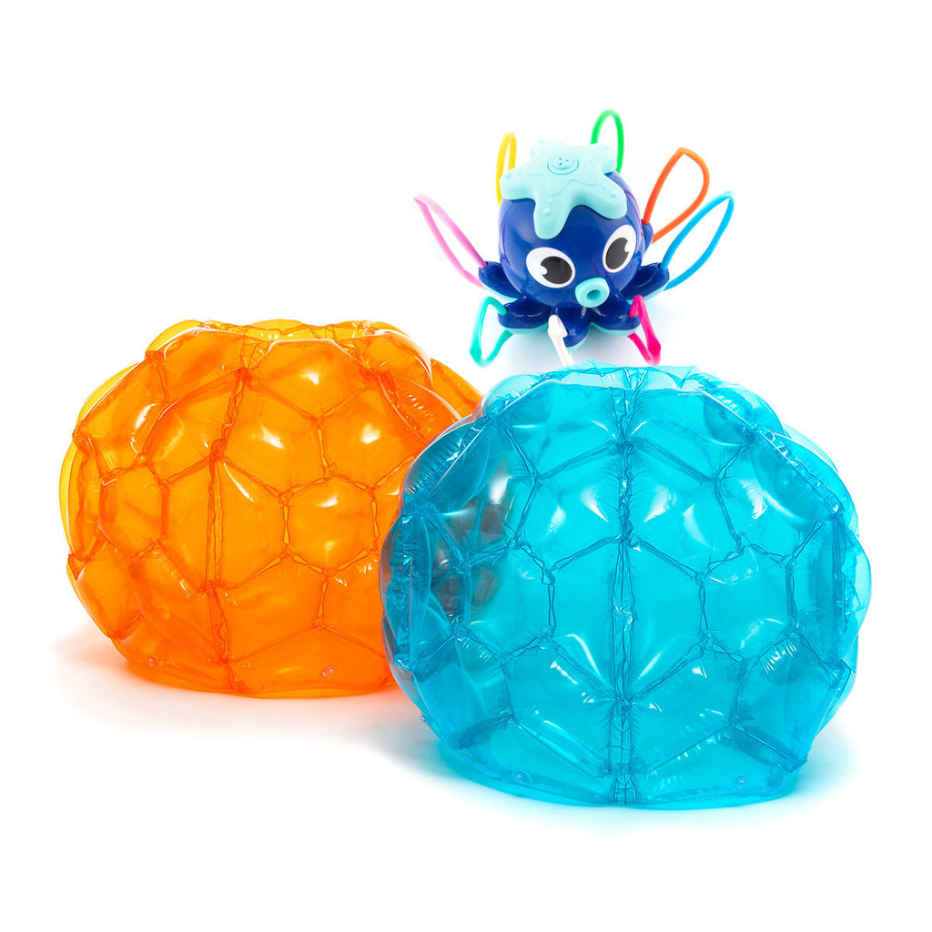 Set opblaasbare bumperbal (2x) en waterspeeltoren, buiten