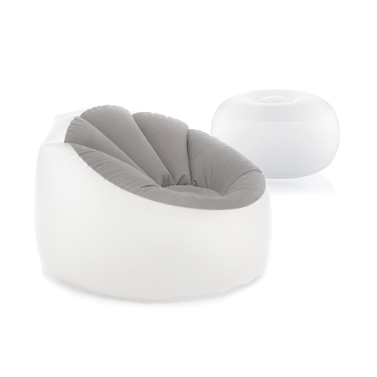 Set opblaasbare fauteuil en stoel met RGB LED-verlichting en afstandsbediening
