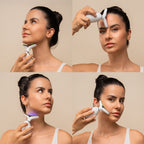 Elektrische gezichtsmassager met LED, EMS en warmte, gezicht en hals