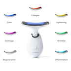 Elektrische gezichtsmassager met LED, EMS en warmte, gezicht en hals