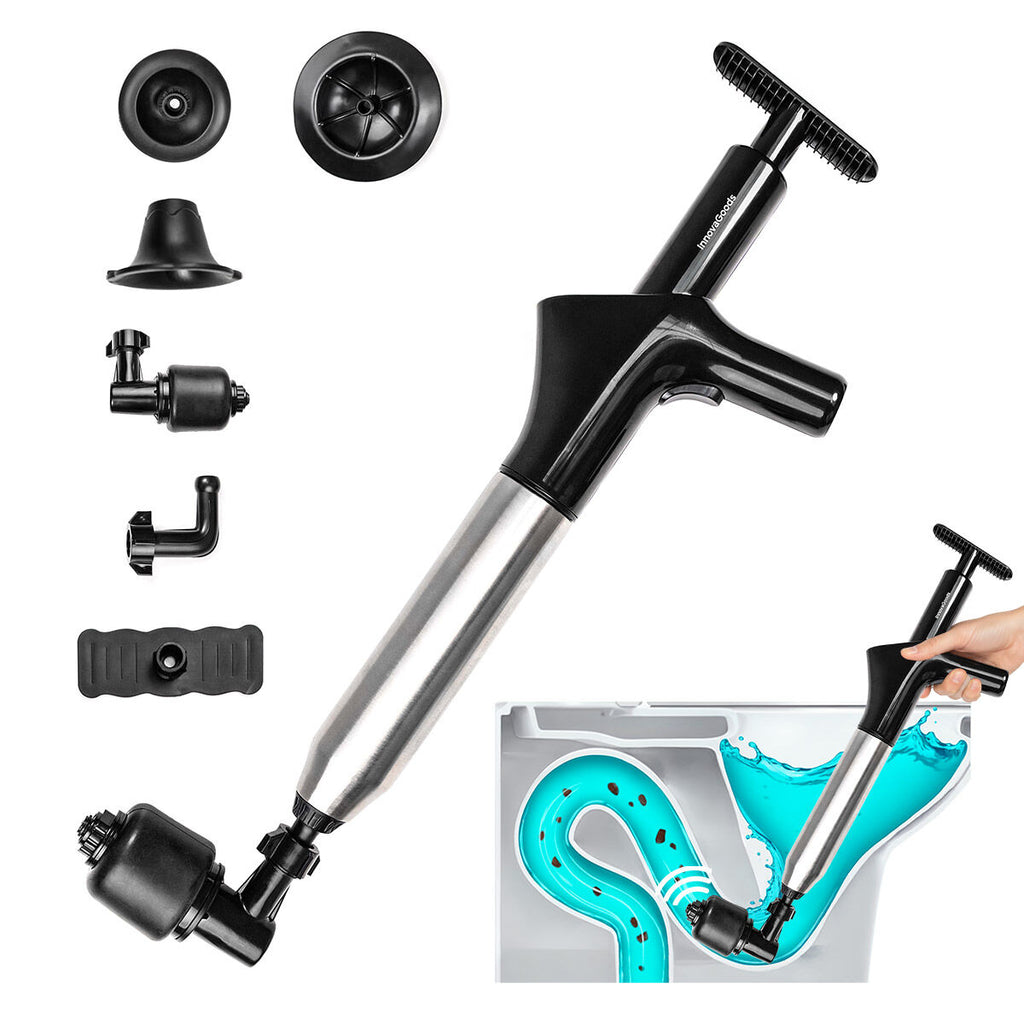 Hogedruk persluchtontstopper met manometer en 7 accessoires