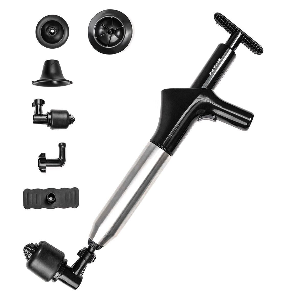 Hogedruk persluchtontstopper met manometer en 7 accessoires