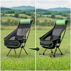 Opvouwbare campingstoel 2-in-1 schommelstoel met nekkussen en draagtas