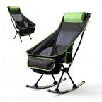 Opvouwbare campingstoel 2-in-1 schommelstoel met nekkussen en draagtas