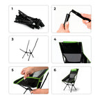 Opvouwbare campingstoel 2-in-1 schommelstoel met nekkussen en draagtas