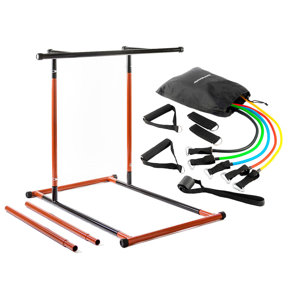 Pull-up station met weerstandsbanden en oefengids, verstelbaar 114-191 cm