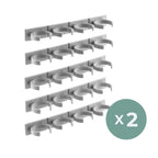 Zelfklevend kruidenrek set van 2, deelbaar, 40 kruidenbakjes, PVC grijs
