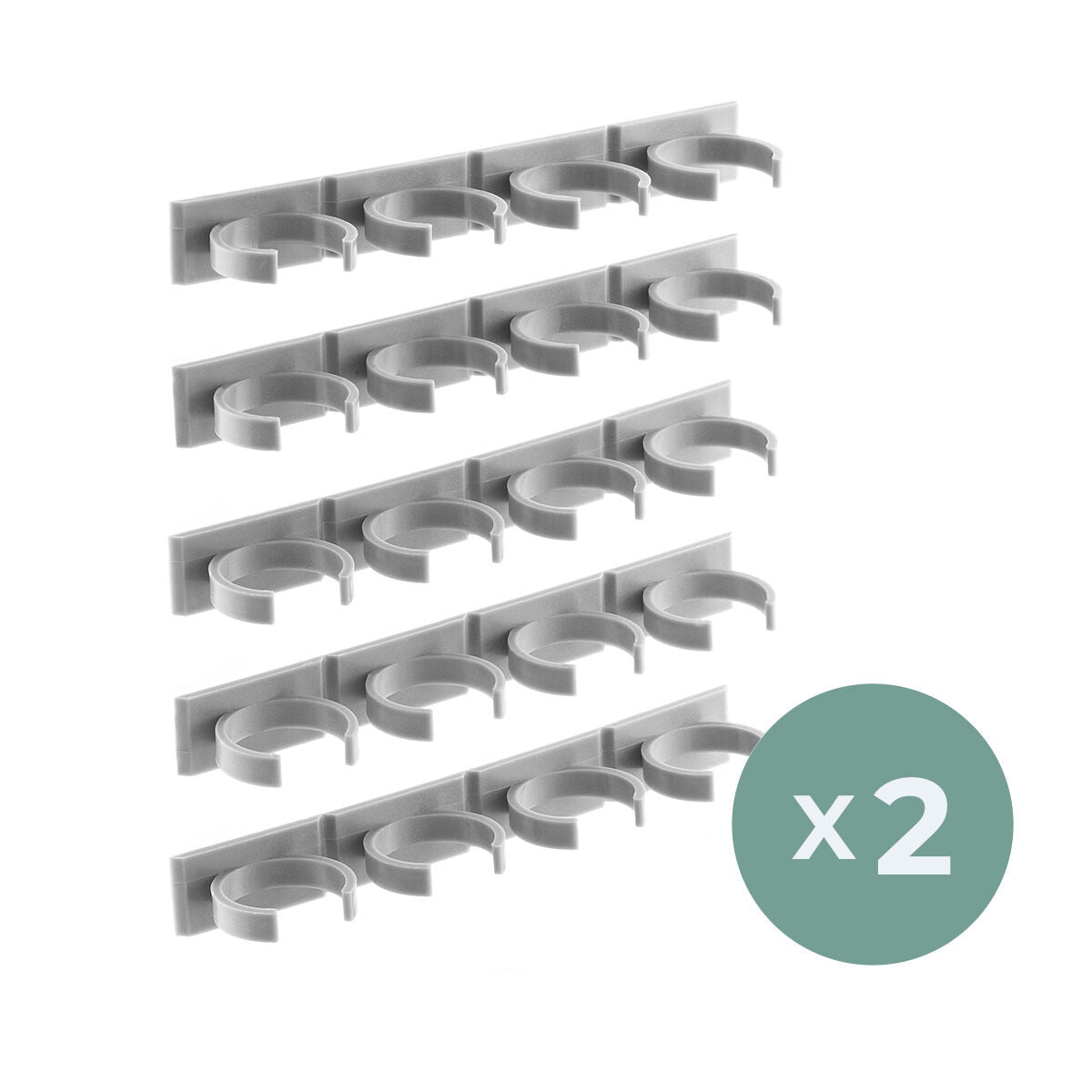 Zelfklevend kruidenrek set van 2, deelbaar, 40 kruidenbakjes, PVC grijs
