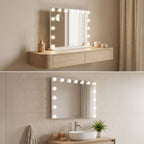 Make-upspiegel met LED-verlichting Hollywood, 15 lampen, dimbaar