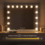Make-upspiegel met LED-verlichting Hollywood, 15 lampen, dimbaar