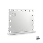 Make-upspiegel met LED-verlichting Hollywood, 15 lampen, dimbaar