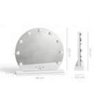 Ronde make-upspiegel met LED-verlichting, 9 lampen, 3 lichttinten, wit