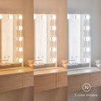 LED-kaptafelspiegel Hollywood met 12 lampen, dimbaar en kantelbaar