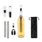 Wijnaccessoires set 7-delig met koelstaven, beluchter en draagtas