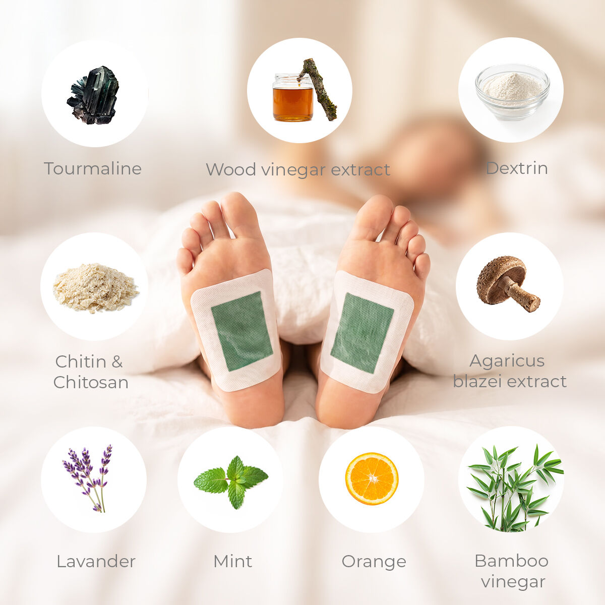 Detox-patches voor voeten, 30 stuks, 3 geuren, zelfklevend