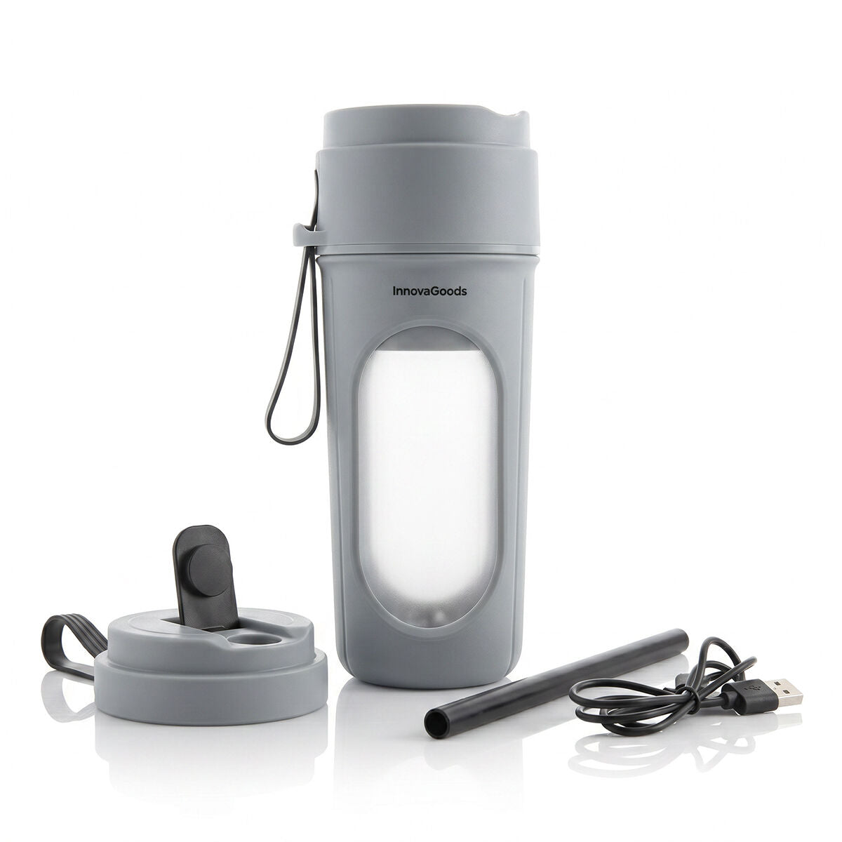 Oplaadbare draagbare mini-blender 450 ml met beker en rietje