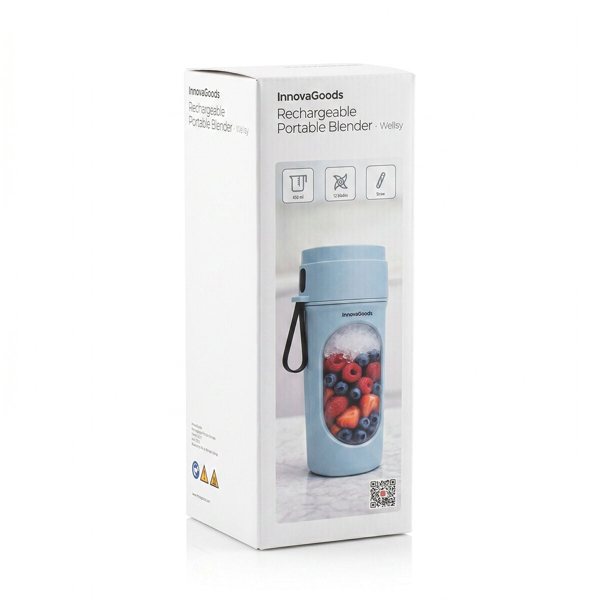 Oplaadbare draagbare mini-blender 450 ml met beker en rietje