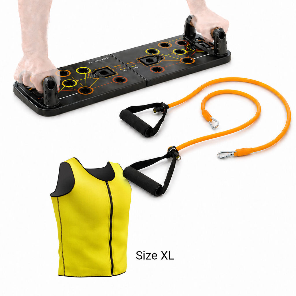 Push-up plank met weerstandsbanden en sauna sportvest heren XL