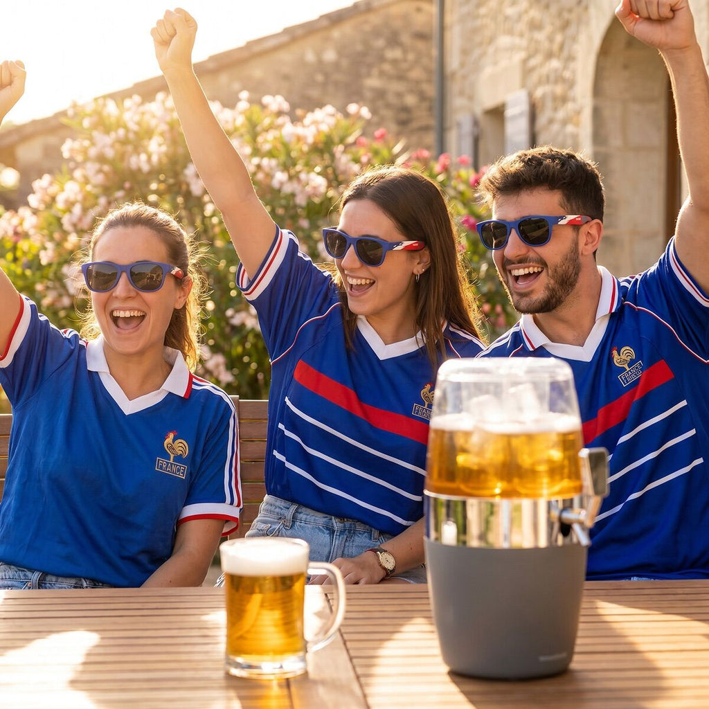 Bierkoeldispenser 4L met 2 opvouwbare zonnebrillen - dranktap set