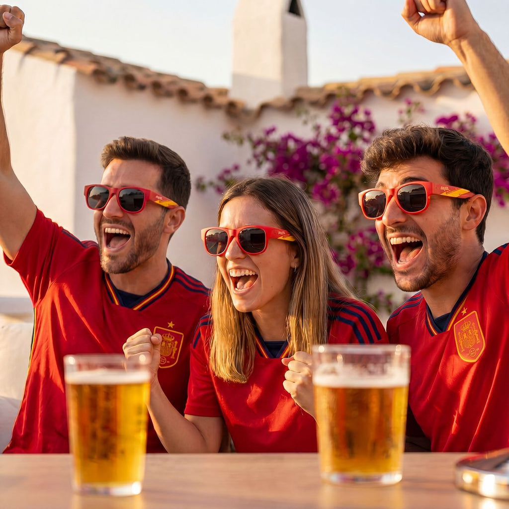Bierdispenser met koeling 3,5 liter inclusief 2 opvouwbare zonnebrillen rood