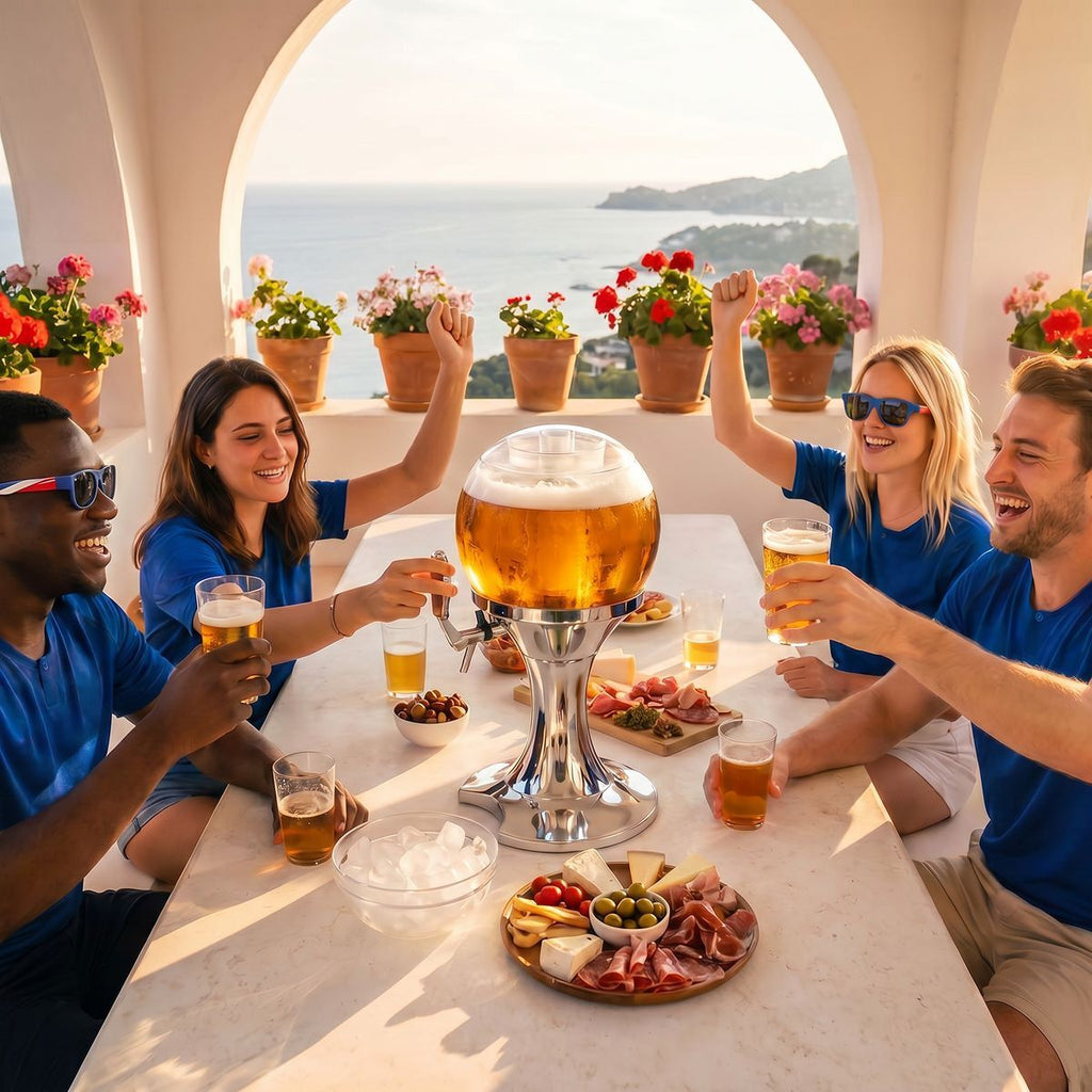 Bierdispenser met koeling 3,5L incl. 2 oprolbare zonnebrillen