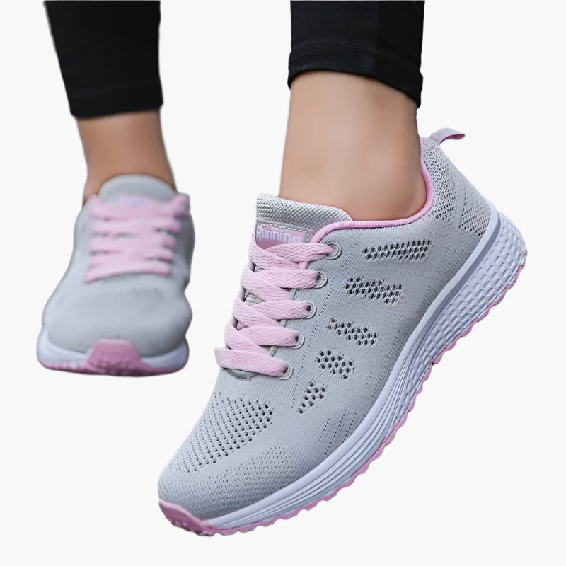 Dame sneakers fritidssko med åndbart mesh – Behagelige sportssko til hverdag, fitness og gåture