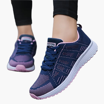 Dame sneakers fritidssko med åndbart mesh – Behagelige sportssko til hverdag, fitness og gåture