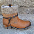 Enkellaarsjes voor dames met gebreide beenwarmer en veters