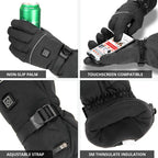 Verwarmde waterdichte handschoenen met antislipgrip