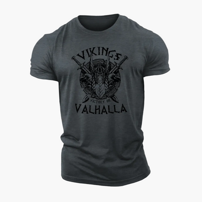 Herren T-Shirt Vikings Valhalla – Wikinger Motiv, Vintage Stil, Freizeit & Streetwear