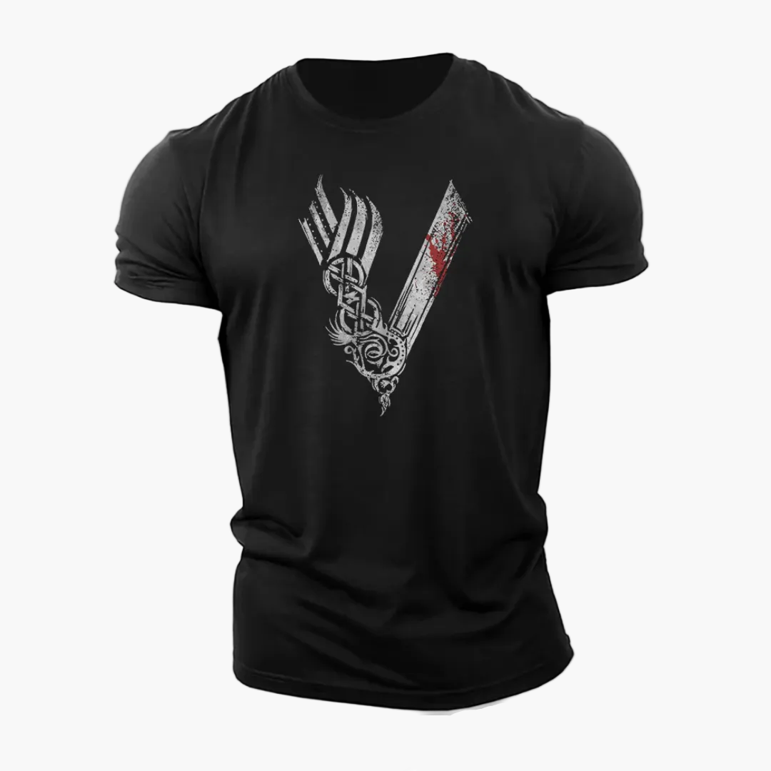 Herren Vikings Warrior T-Shirt mit 3D-Print – Perfekt für Training und Freizeit