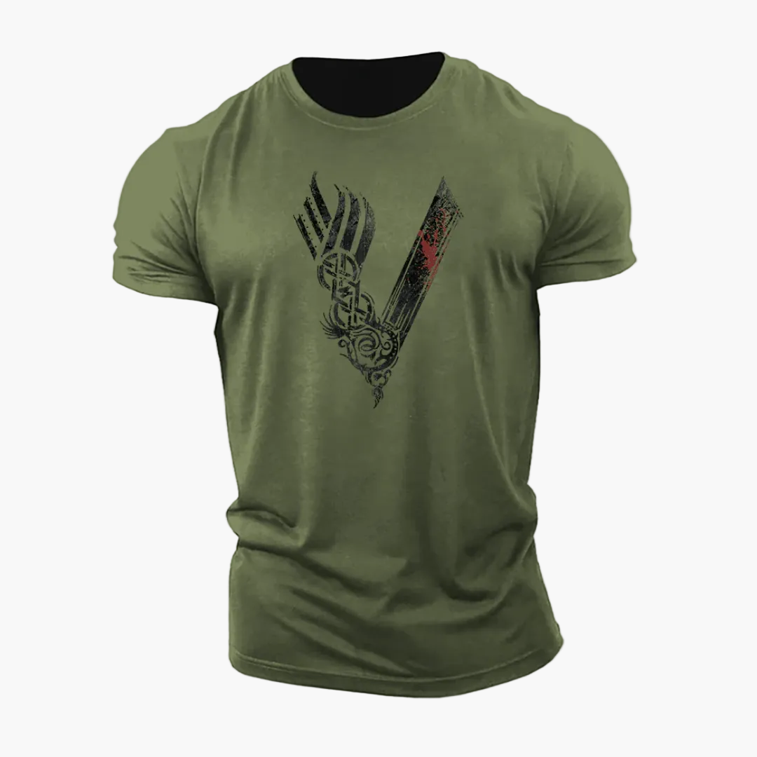 Herren Vikings Warrior T-Shirt mit 3D-Print – Perfekt für Training und Freizeit