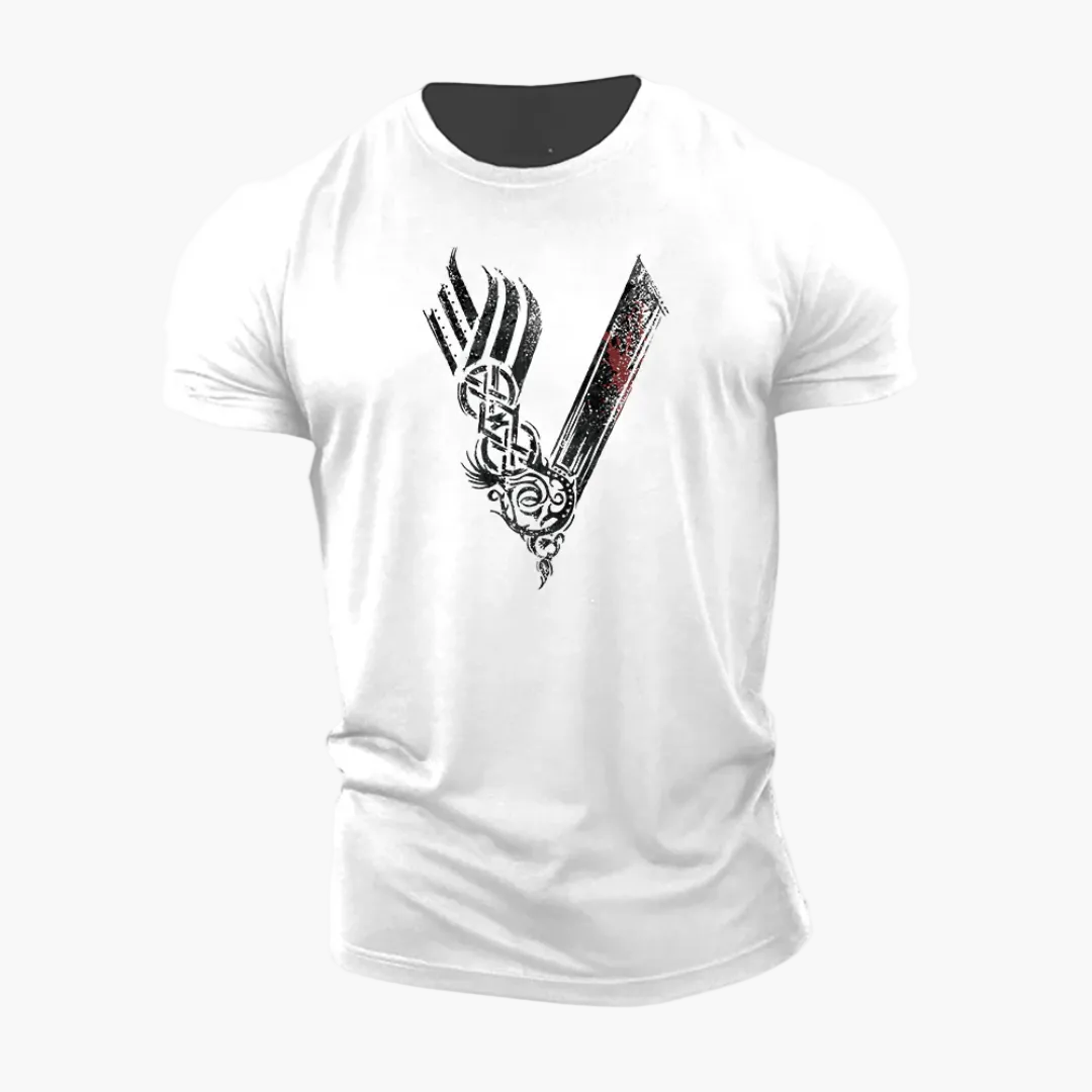 Herren Vikings Warrior T-Shirt mit 3D-Print – Perfekt für Training und Freizeit