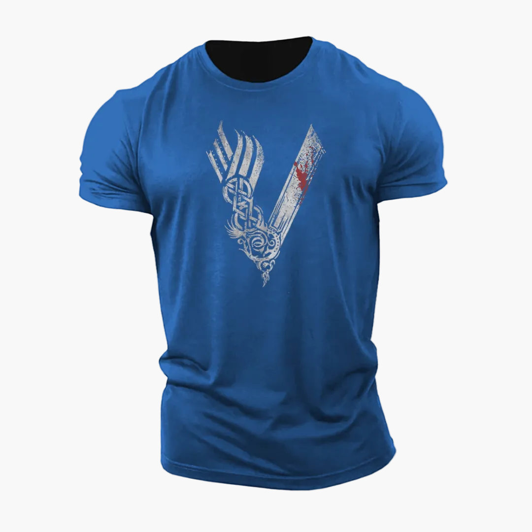 Herren Vikings Warrior T-Shirt mit 3D-Print – Perfekt für Training und Freizeit